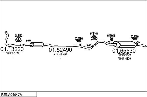 MTS RENA04947A012324 - Échappement droxauto.com