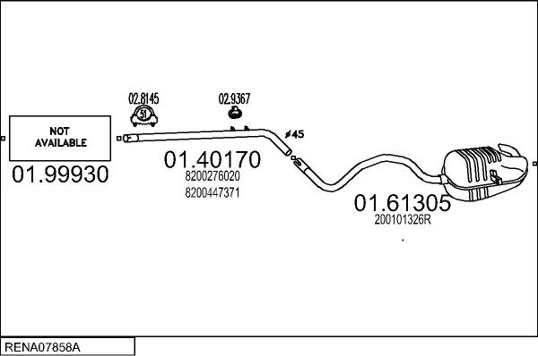 MTS RENA07858A134727 - Échappement droxauto.com