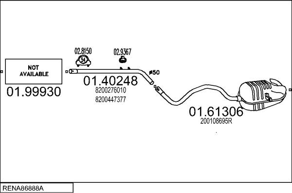 MTS RENA86888A031537 - Échappement droxauto.com