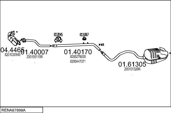 MTS RENA87898A001495 - Échappement droxauto.com
