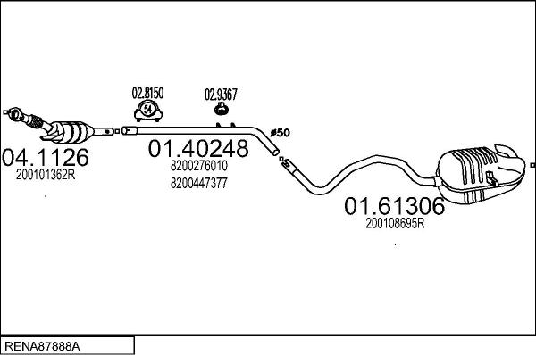 MTS RENA87888A031537 - Échappement droxauto.com