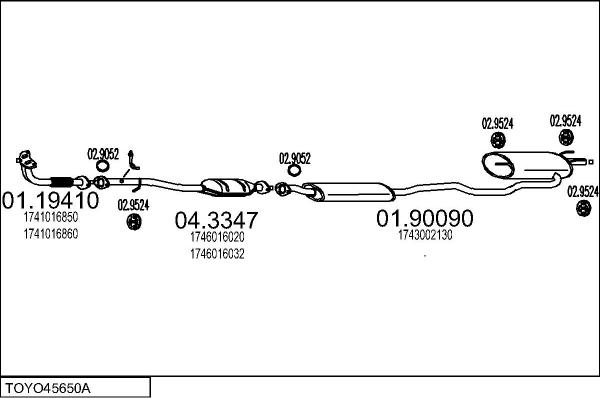 MTS TOYO45650A005688 - Échappement droxauto.com
