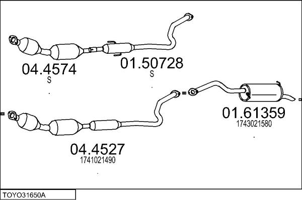 MTS TOYO31650A017711 - Échappement droxauto.com