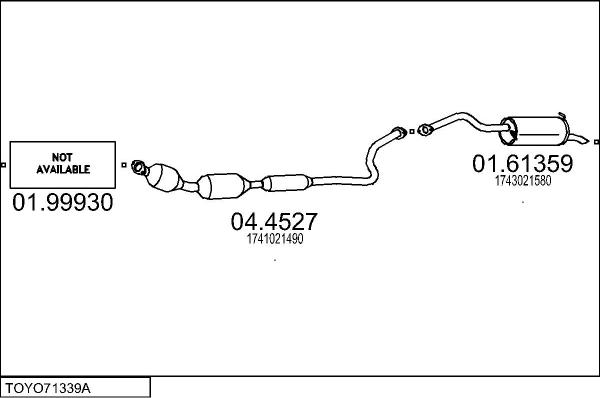 MTS TOYO71339A017711 - Échappement droxauto.com
