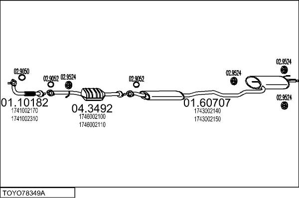 MTS TOYO78349A005688 - Échappement droxauto.com