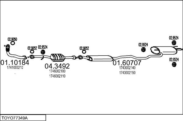 MTS TOYO77349A005690 - Échappement droxauto.com