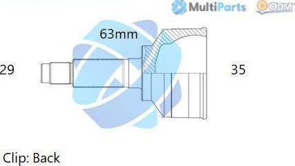 Multiparts 12-060207 - Jeu de joints, arbre de transmission droxauto.com