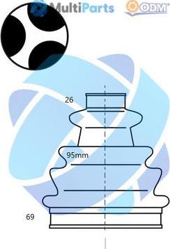 Multiparts 21-990575 - Joint-soufflet, arbre de commande droxauto.com