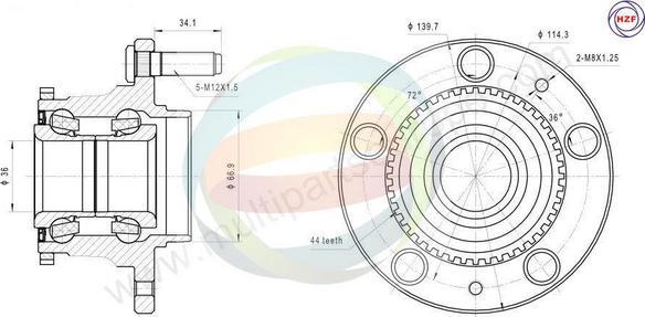 Multiparts 70-050041 - Kit de roulements de roue droxauto.com