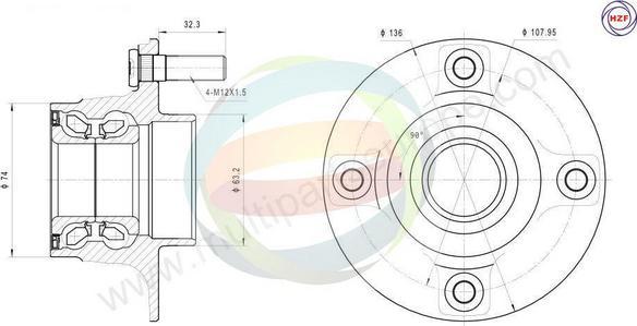 Multiparts 70-010036 - Kit de roulements de roue droxauto.com