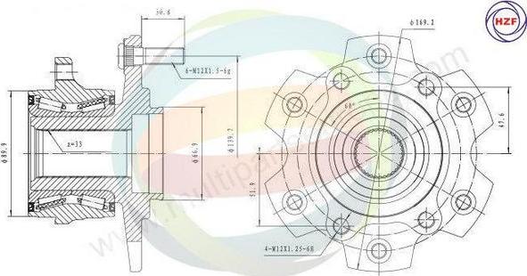Multiparts 70-080148 - Kit de roulements de roue droxauto.com