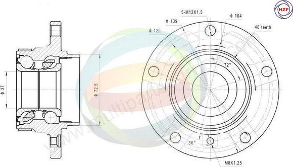 Multiparts 70-340006 - Kit de roulements de roue droxauto.com
