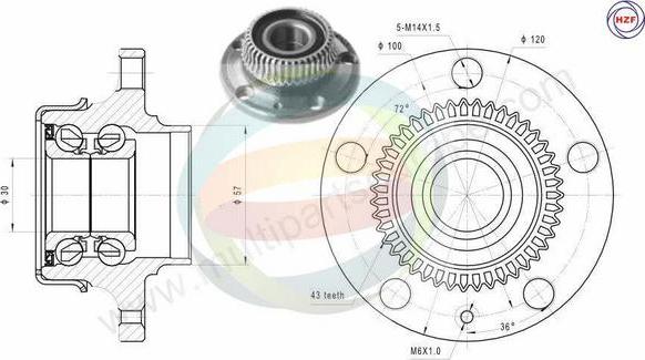 Multiparts 70-210044 - Kit de roulements de roue droxauto.com
