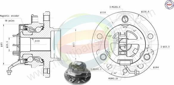 Multiparts 70-230065 - Kit de roulements de roue droxauto.com