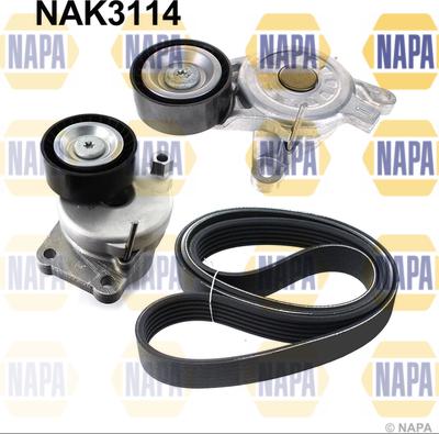 NAPA NAK3114 - Jeu de courroies trapézoïdales à nervures droxauto.com