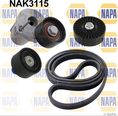 NAPA NAK3115 - Jeu de courroies trapézoïdales à nervures droxauto.com