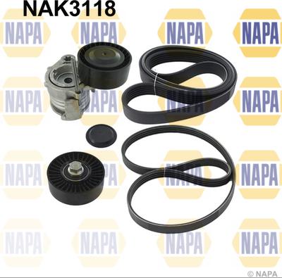 NAPA NAK3118 - Jeu de courroies trapézoïdales à nervures droxauto.com