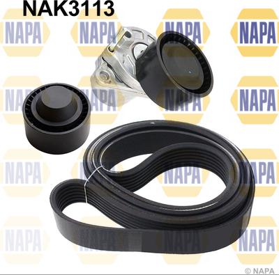 NAPA NAK3113 - Jeu de courroies trapézoïdales à nervures droxauto.com
