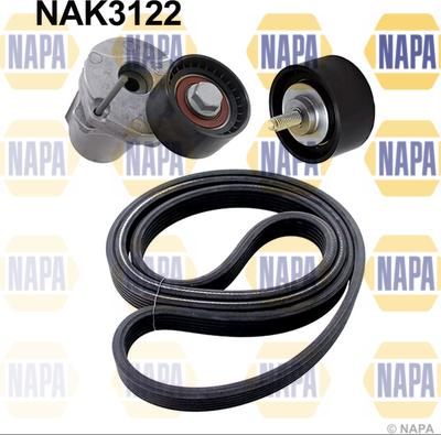 NAPA NAK3122 - Jeu de courroies trapézoïdales à nervures droxauto.com
