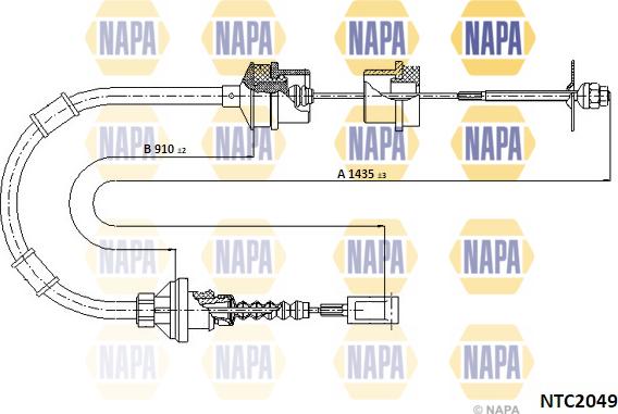 NAPA NTC2049 - Tirette à câble, commande d'embrayage droxauto.com