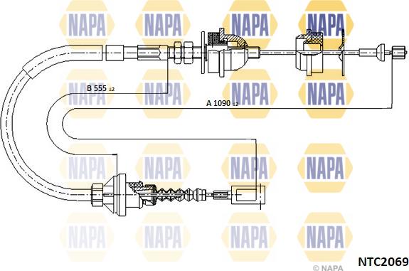 NAPA NTC2069 - Tirette à câble, commande d'embrayage droxauto.com