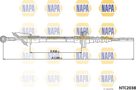 NAPA NTC2038 - Tirette à câble, commande d'embrayage droxauto.com