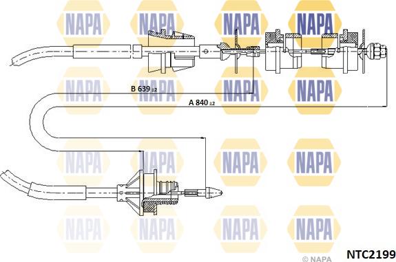 NAPA NTC2199 - Tirette à câble, commande d'embrayage droxauto.com
