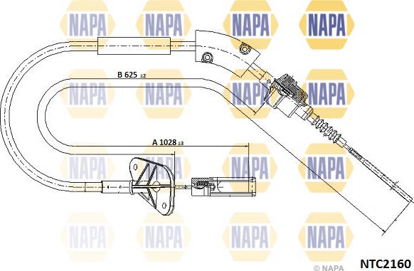 NAPA NTC2160 - Tirette à câble, commande d'embrayage droxauto.com