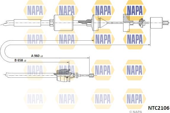 NAPA NTC2106 - Tirette à câble, commande d'embrayage droxauto.com