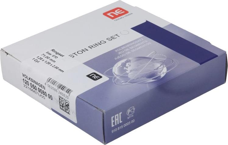 NE 120050008000 - Jeu de segments de pistons droxauto.com