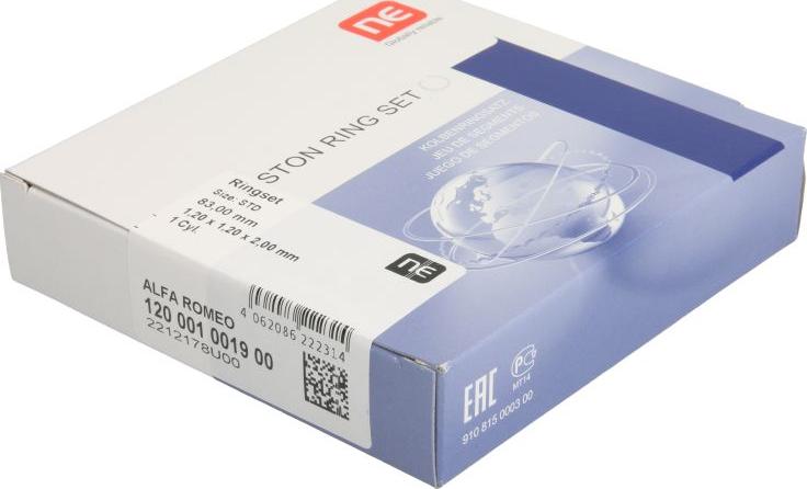 NE 120001001900 - Jeu de segments de pistons droxauto.com