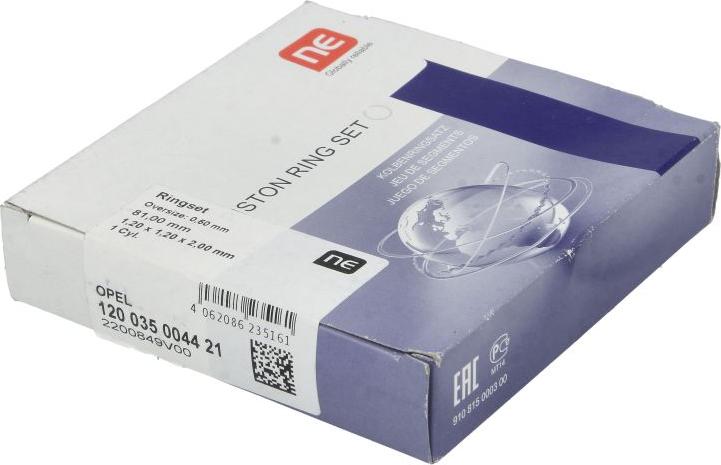 NE 120035004421 - Jeu de segments de pistons droxauto.com