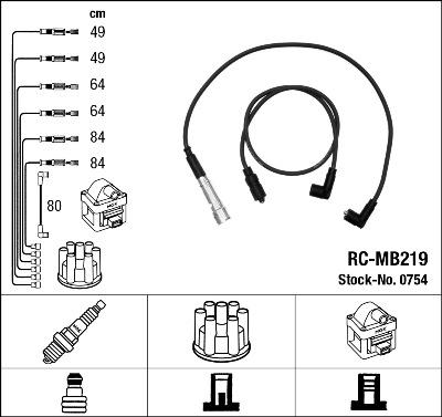 NGK 0754 - Kit de câbles d'allumage droxauto.com