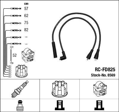 NGK 8569 - Kit de câbles d'allumage droxauto.com