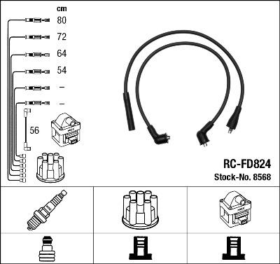 NGK 8568 - Kit de câbles d'allumage droxauto.com