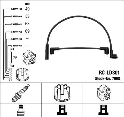 NGK 7068 - Kit de câbles d'allumage droxauto.com