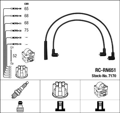 NGK 7170 - Kit de câbles d'allumage droxauto.com