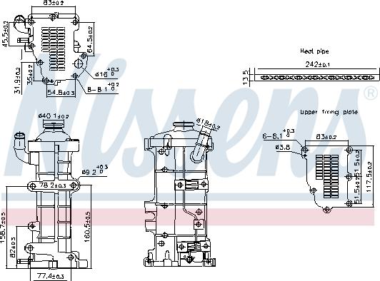 NISSENS 989503 - Radiateur, réaspiration des gaz d'échappement droxauto.com