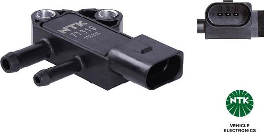 NTK 77319 - Capteur, pression des gaz échappement droxauto.com