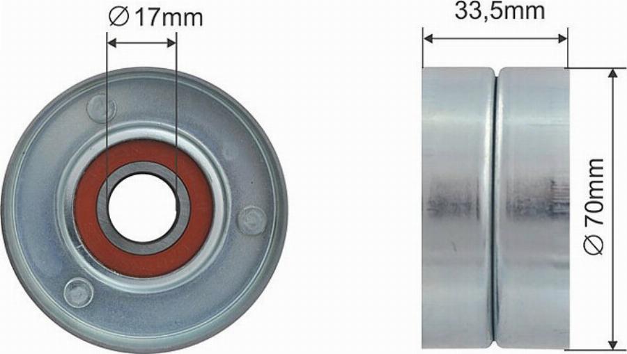 NTY RNK-AR-003 - Poulie renvoi / transmission, courroie trapézoïdale à nervures droxauto.com