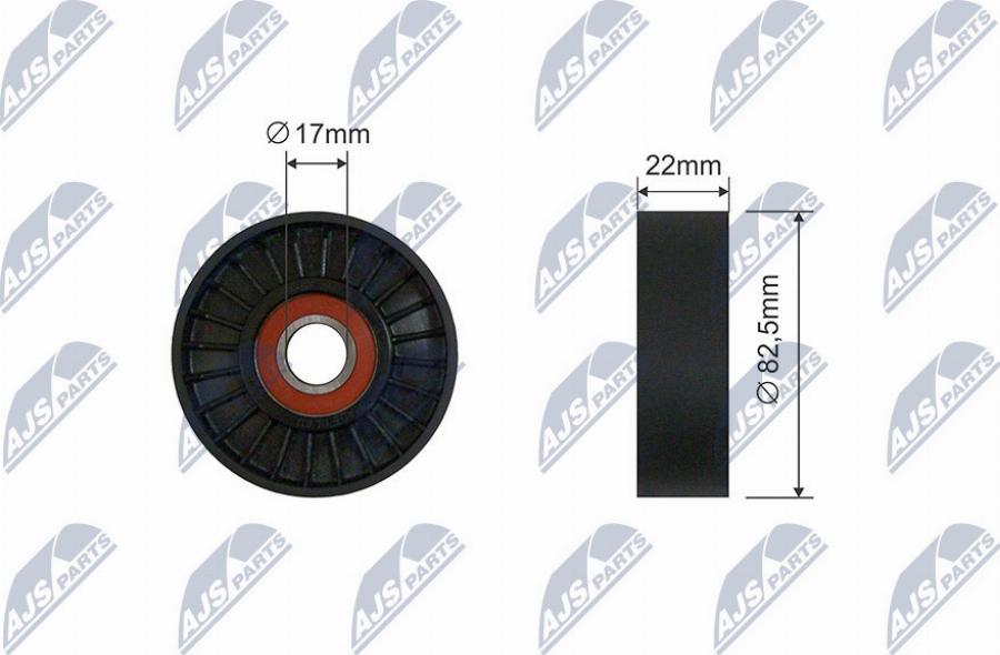 NTY RNK-AR-015 - Poulie renvoi / transmission, courroie trapézoïdale à nervures droxauto.com