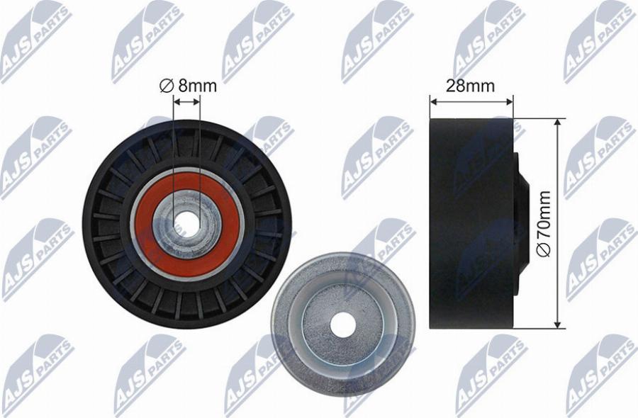 NTY RNK-AU-064 - Poulie renvoi / transmission, courroie trapézoïdale à nervures droxauto.com