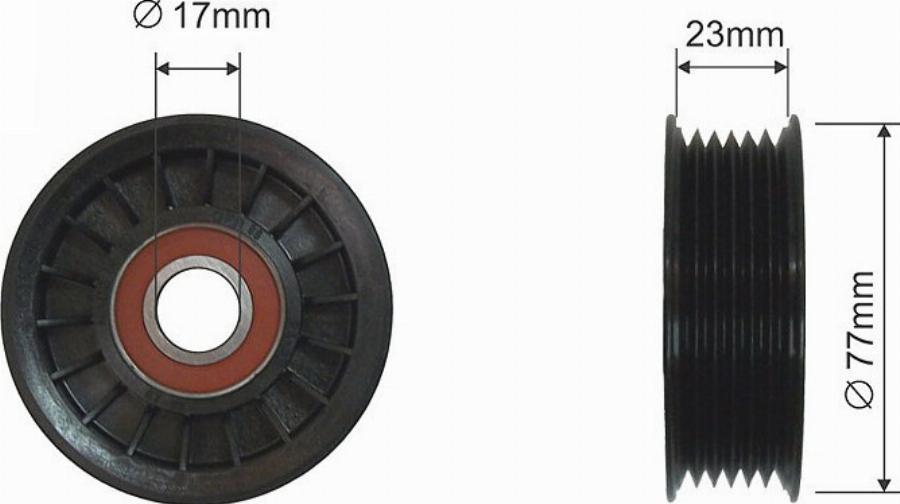 NTY RNK-CH-014 - Poulie renvoi / transmission, courroie trapézoïdale à nervures droxauto.com