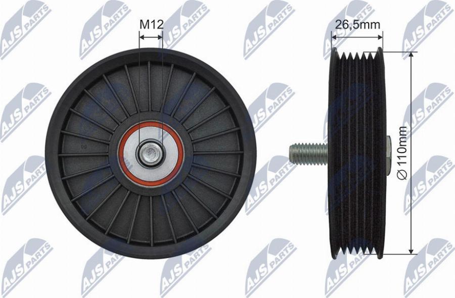 NTY RNK-CH-038 - Poulie renvoi / transmission, courroie trapézoïdale à nervures droxauto.com