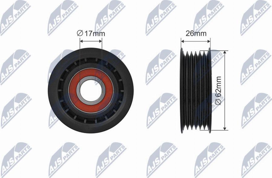 NTY RNK-FR-053 - Poulie renvoi / transmission, courroie trapézoïdale à nervures droxauto.com