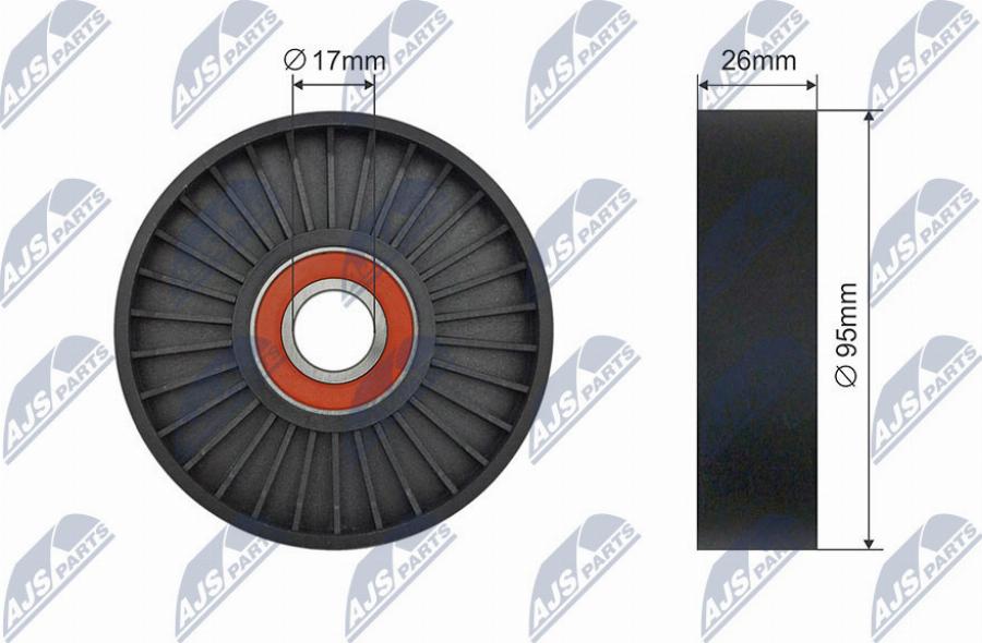 NTY RNK-LR-016 - Poulie renvoi / transmission, courroie trapézoïdale à nervures droxauto.com