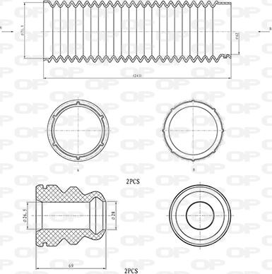 Open Parts DCK5064.04 - Kit de protection contre la poussière, amortisseur droxauto.com