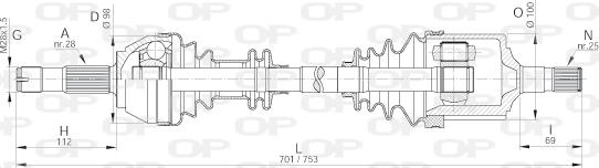 Open Parts DRS6141.00 - Arbre de transmission droxauto.com