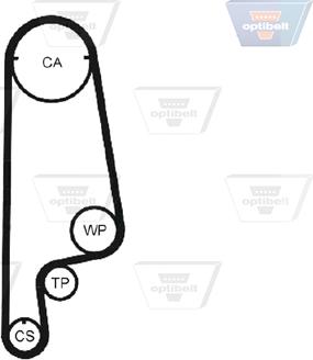 Optibelt ZRK 1165 - Courroie de distribution droxauto.com