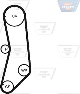 Optibelt ZRK 1438 - Courroie de distribution droxauto.com